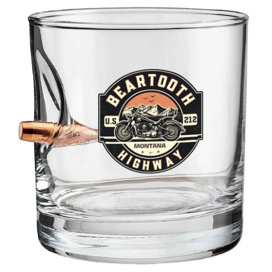 Beartooth Highway US 212 Bullet Whiskey Glasses