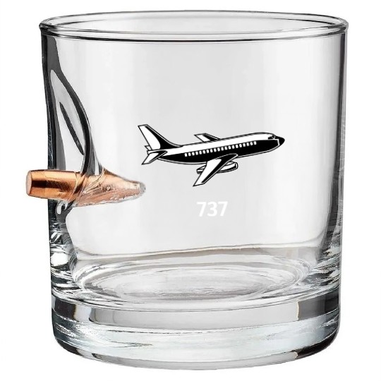 B737 Aircraft Airline Bullet Whiskey Glasses