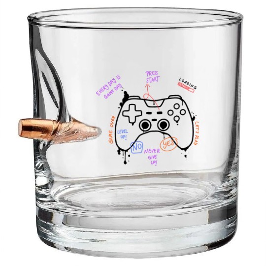 PlayStation Remote controller Black Bullet Whiskey Glasses