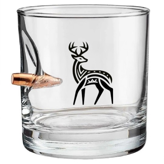 Deer Native American Zodiac Bullet Whiskey Glasses