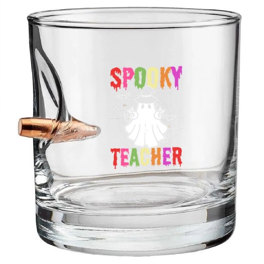 Spooky Teacher Preschool Teacher Bullet Whiskey Glasses