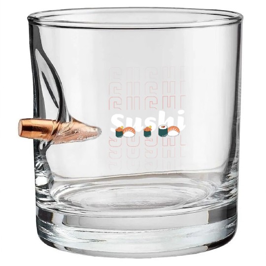 Japanese Fish Maki Cuisine Bullet Whiskey Glasses