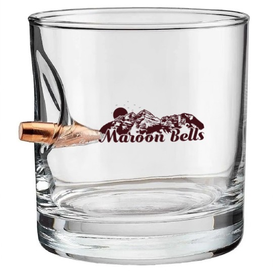Maroon Bells Elk Mountains Colorado Bullet Whiskey Glasses