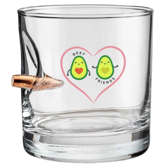 Avocado best friends Bullet Whiskey Glasses