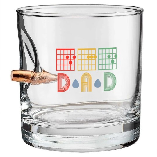 Best Guitar Dad Ever Chords Dad Guitar Fathers Day Bullet Whiskey Glasses