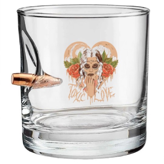 Toxic Love Valentine Couple Gift Bullet Whiskey Glasses