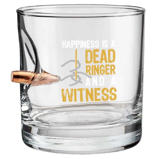 Funny Dead Ringer Horseshoe Pitching Bullet Whiskey Glasses