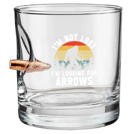 Retro Archery Bigfoot Bullet Whiskey Glasses