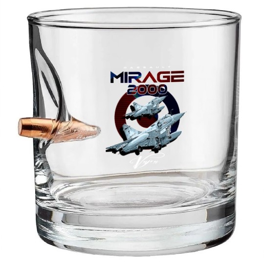 Dassault Mirage 2000 French Vintage Multi-Role Fig Bullet Whiskey Glasses