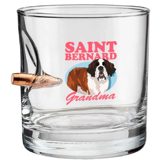 St. Bernhard Dog Saint Bernard Grandma Bullet Whiskey Glasses