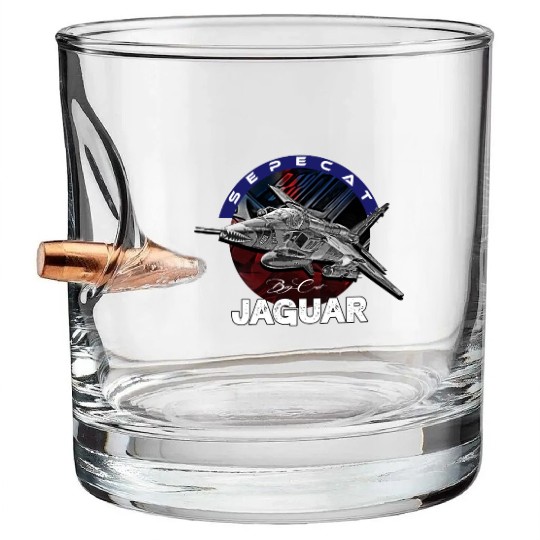 Sepecat Jaguar British-French Fighterjet Military Bullet Whiskey Glasses