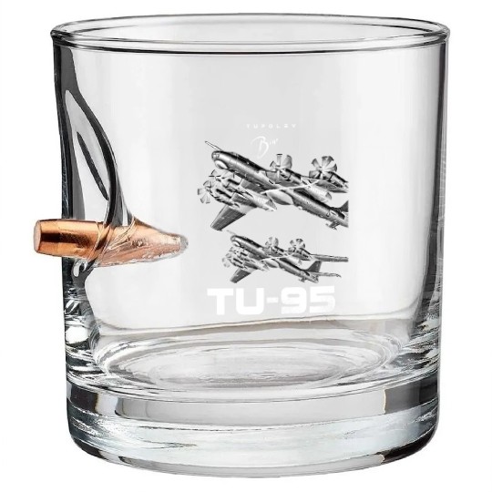 Tupolev TU-95 Heavy Russian Bomber Aircraft Bullet Whiskey Glasses