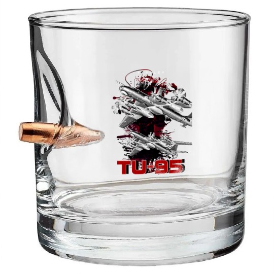 Tupolev TU-95 Heavy Russian Bomber Aircraft Bullet Whiskey Glasses