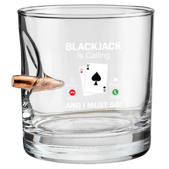 Blackjack Gambling 21 Blackjack Bullet Whiskey Glasses