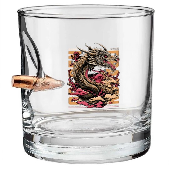 Golden Dragon: Pride of Japan Bullet Whiskey Glasses