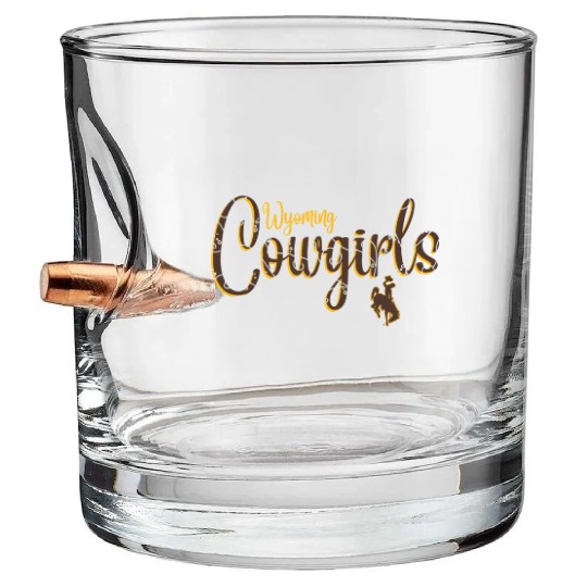 Wyoming Cow 'S Floral Script Bullet Whiskey Glasses