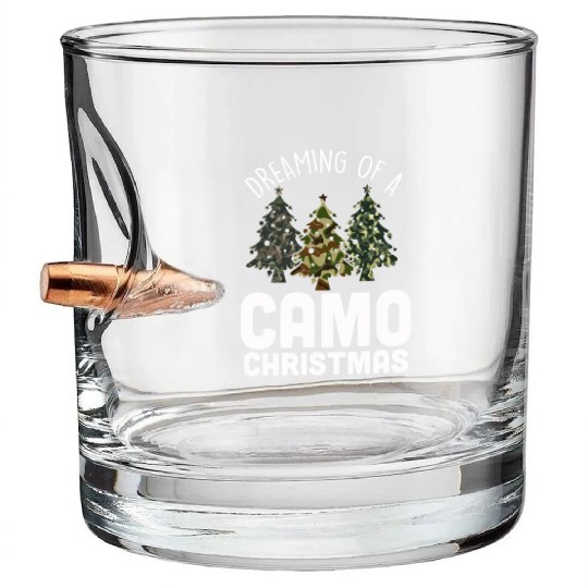 I'm Dreaming Of A Camo Christmas Camouflage Bullet Whiskey Glasses