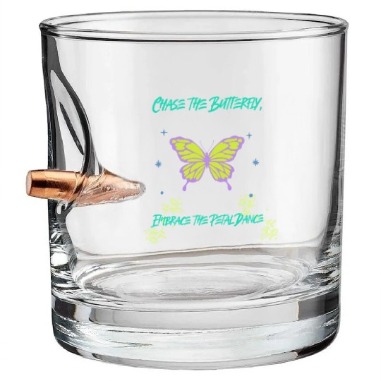 Chase the Butterfly, Embrace the Petal Dance Bullet Whiskey Glasses