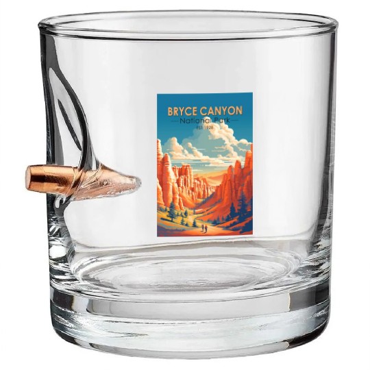 Bryce Canyon National Park Travel Art Vintage Bullet Whiskey Glasses