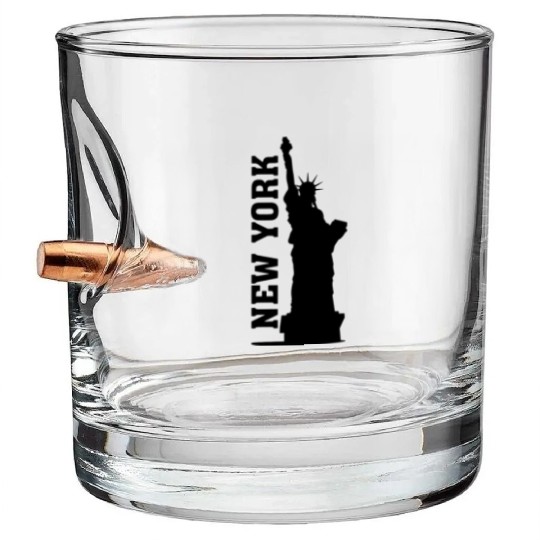 NEW York USA Statue of Liberty Bullet Whiskey Glasses