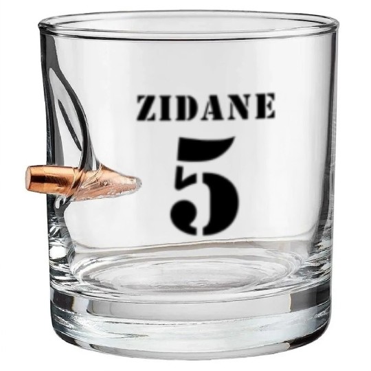 Zidan Number - Zidan is 5 in Real Madrid Bullet Whiskey Glasses