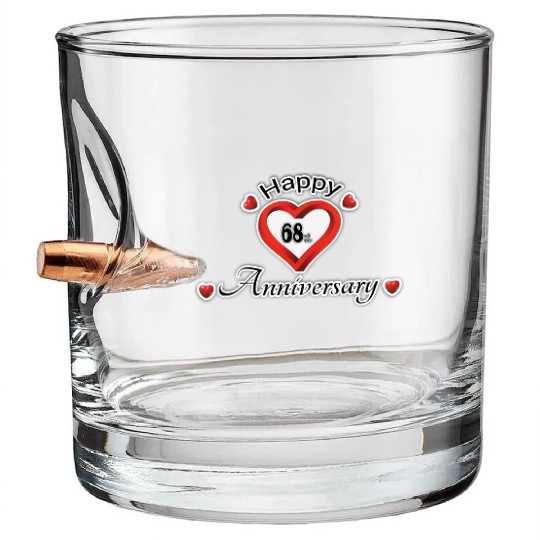 anniversary 68th Bullet Whiskey Glasses