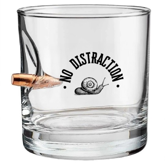Beige and Black Typography Snail Lover Bullet Whiskey Glasses