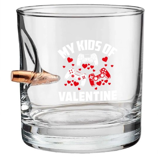 My Kind Valentine Gamer Valentines Day Gaming Bullet Whiskey Glasses