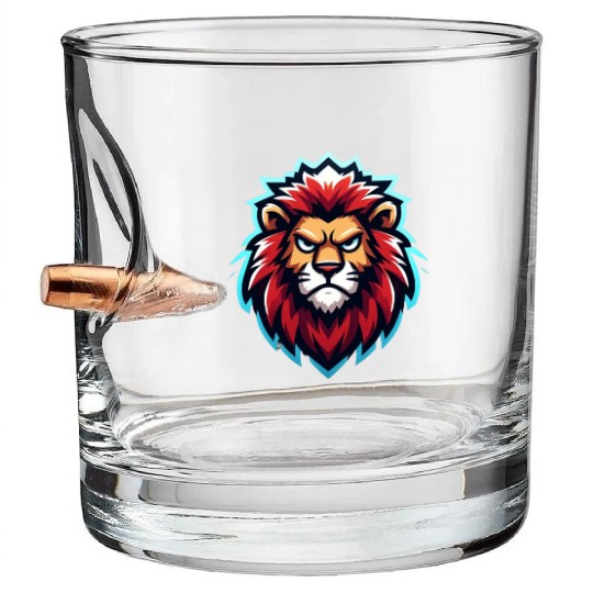 Lion angry Bullet Whiskey Glasses