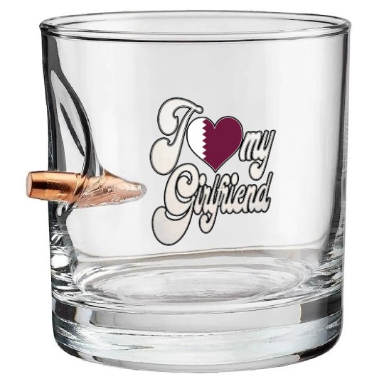 QatarI Love My Qatari Girlfriend Bullet Whiskey Glasses