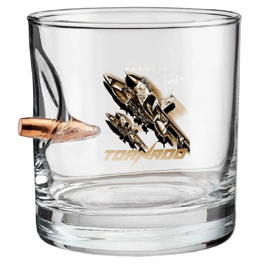 Panavia Tornado European Air Force Fighterjet Bullet Whiskey Glasses