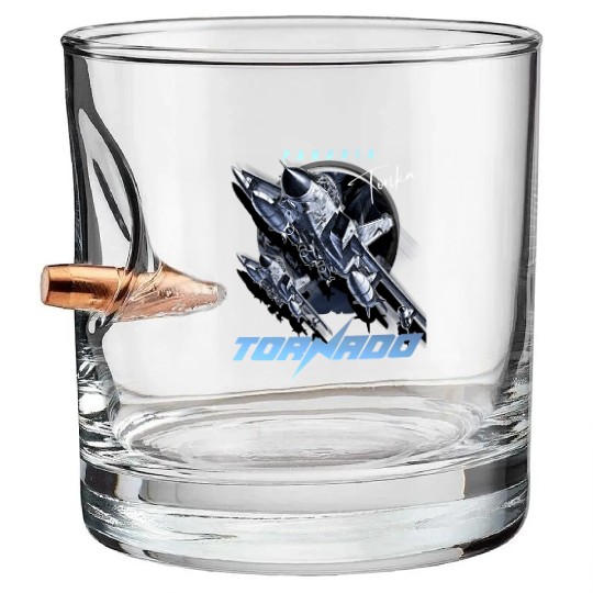 Panavia Tornado European Air Force Fighterjet Bullet Whiskey Glasses