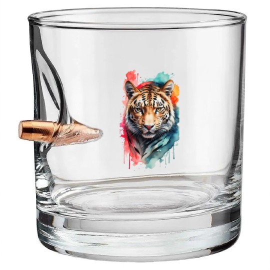 Wild Splendor: Colorful Leopard Face Bullet Whiskey Glasses