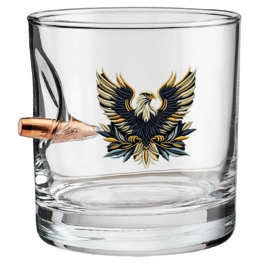 Regal Eagle Wings Embroidered Bullet Whiskey Glasses