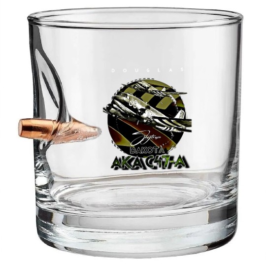 Douglas AKA C-47 Dakota Skytrain Military Version Bullet Whiskey Glasses