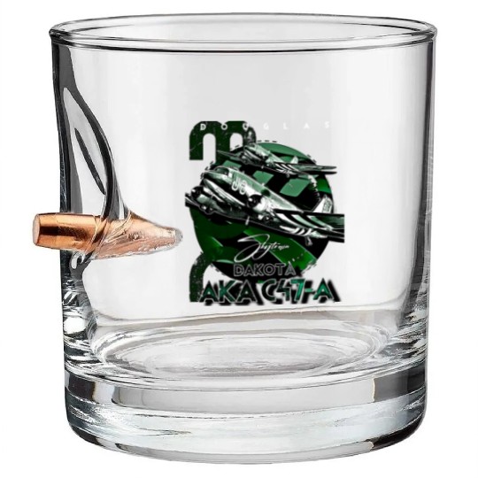 Douglas AKA C-47 Dakota Skytrain Military Version Bullet Whiskey Glasses