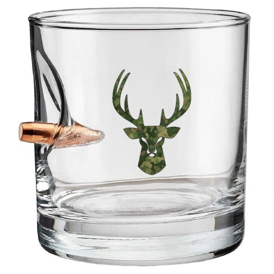 Deer Hunter Tree camouflage Bullet Whiskey Glasses