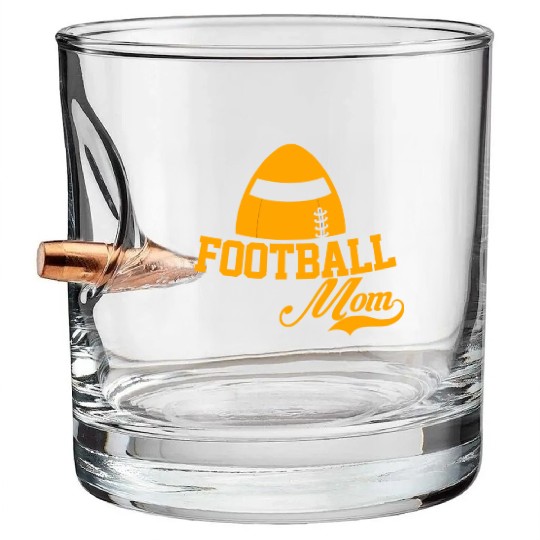 Orange Ball Football Mom Passion Is Gift Cool Best Bullet Whiskey Glasses