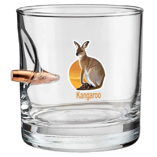 cute kangaroo animal Bullet Whiskey Glasses