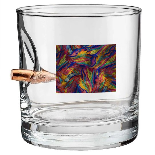 Psychedelic pattern, Retro, Vintage Bullet Whiskey Glasses