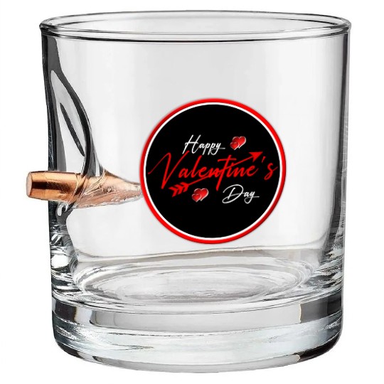 Happy Valentine's Day. Bullet Whiskey Glasses