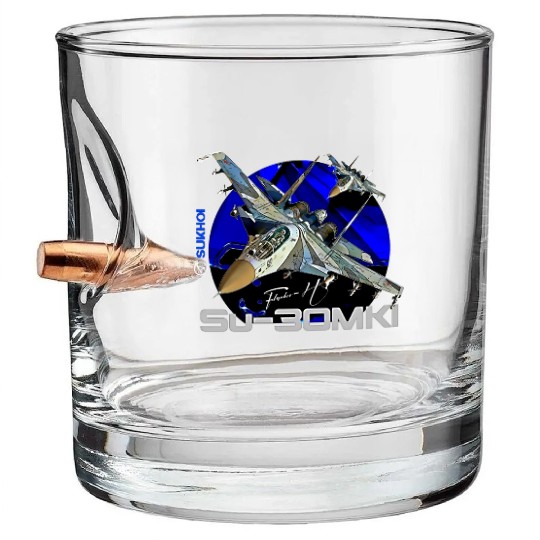 Sukhoi SU-30 MKI Russian Fighterjet Bullet Whiskey Glasses