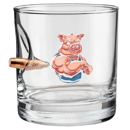 Pig Pork I Love Mom Bullet Whiskey Glasses