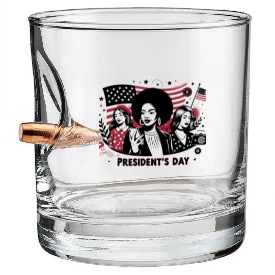 history of us presidents day Bullet Whiskey Glasses