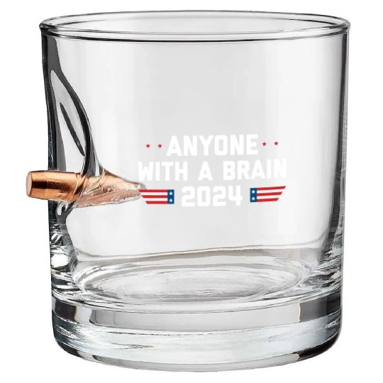 2024 Brain Vote Democracy Anti-Trump Bullet Whiskey Glasses