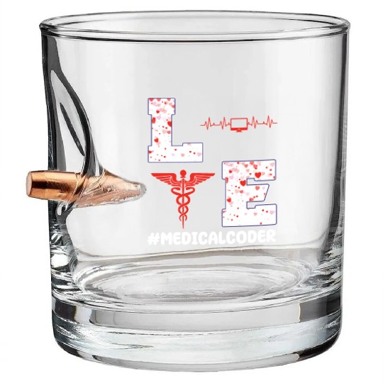 Medical Coder Valentine's Day Design Bullet Whiskey Glasses