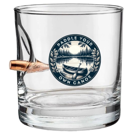 Solo Canoe Journey Lake Bullet Whiskey Glasses