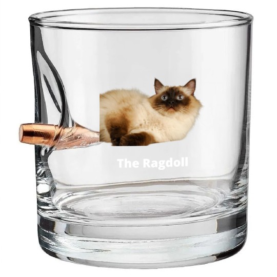 The Ragdoll Cat, Cat Mom, Cat Dad, Pet lover Bullet Whiskey Glasses
