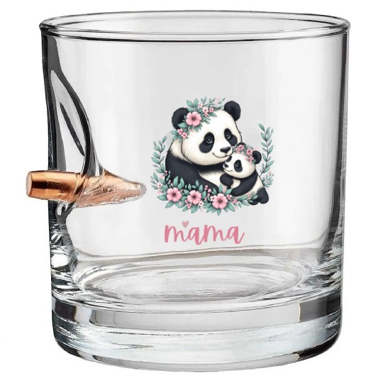 Panda Lover I Mama Panda And Cub Mother's Day Bullet Whiskey Glasses