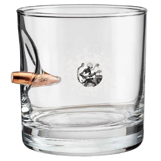 Alien Playing Guitar Bullet Whiskey Glasses